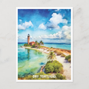 Dry Tortugas National Park Watercolor Painting Postcard
