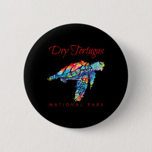 Dry Tortugas National Park Watercolor Sea Turtle Button