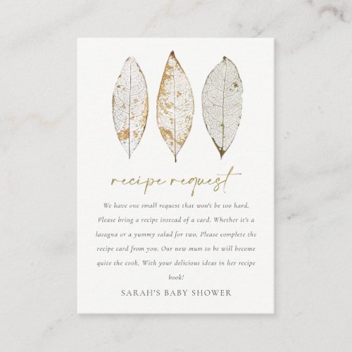 Dry Vein Rust Leaves Recipe for Mum Baby Shower Enclosure Card