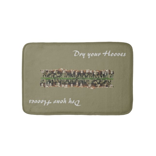 Dry Your Hooves - Cattle Bathroom Mat (Front)