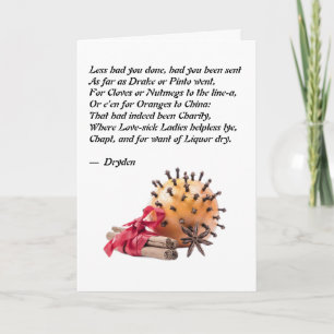 Dryden Cloves and Oranges Poem Card