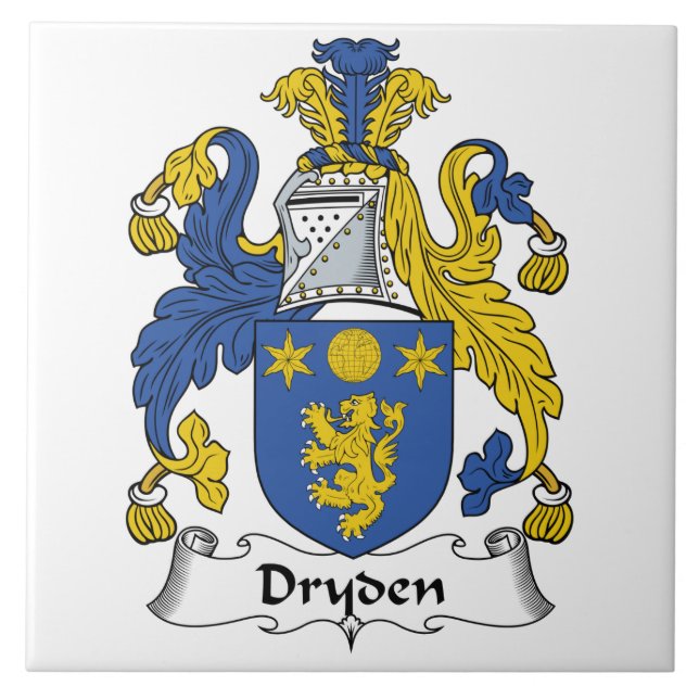Dryden Family Crest Ceramic Tile (Front)