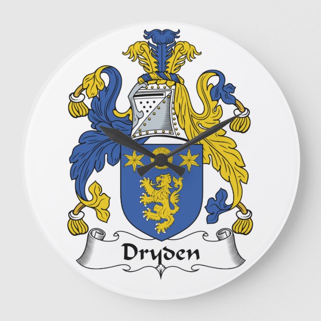 Dryden Family Crest Large Clock (Front)