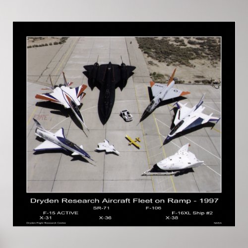 Dryden Research Aircraft Fleet on the Ramp _ 1997 Poster