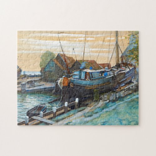 Drydock at Durgerdam painting by Piet Mondrian _ Jigsaw Puzzle