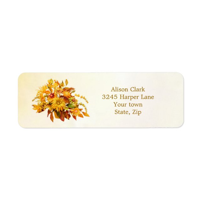 Dryed autumn leaves and flowers Label (Front)