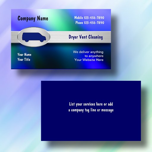 Customizable Dryer Vent Cleaning Business Cards