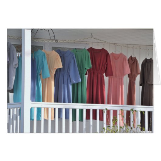 Drying Amish Laundry Cards (Front Horizontal)
