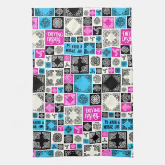 Drying Dishes To Avoid A Worse Job Pattern Funny Kitchen Towel