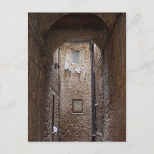 Drying laundry in Tuscany postcard