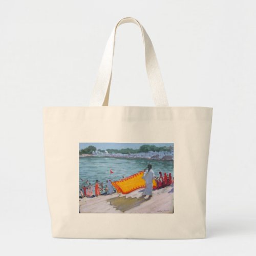 Drying Sari Pushkar Large Tote Bag