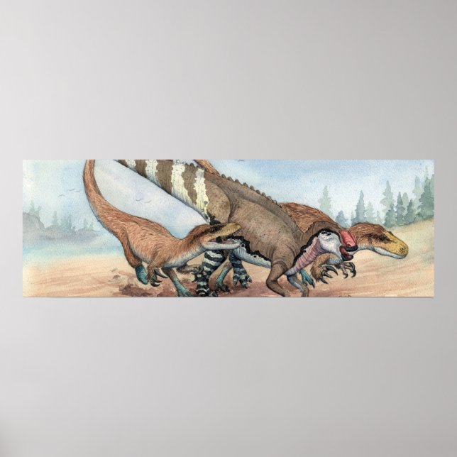 Dryptosaurus and Hadrosaurus Print (Front)