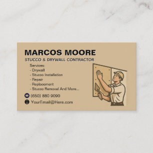 Drywall and Stucco Business Card Template Plaster