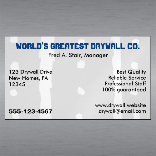 Drywall Company Business Card Magnet