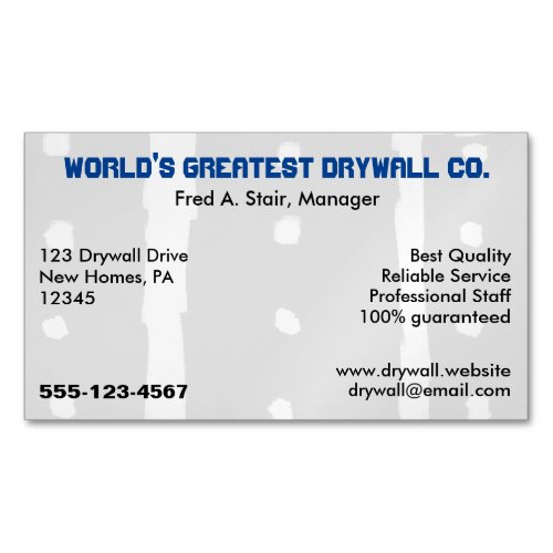 Drywall Company Business Card Magnet