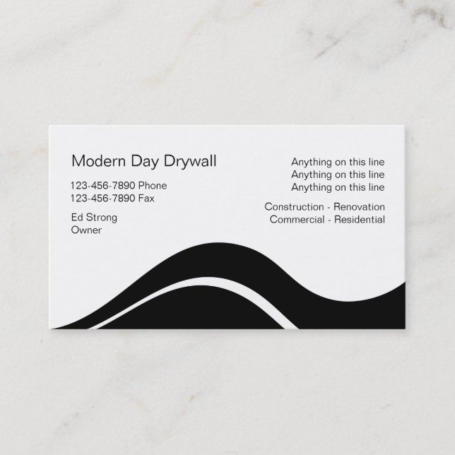 Drywall Contractor Business Cards (Front)