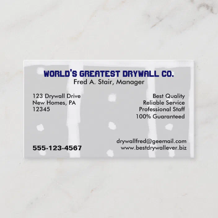Drywall Contractor Installer Specialist Business Card Zazzle Com - Drywall Business Cards Ideas