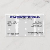 Drywall Contractor | Drywall Installer Specialist Business Card (Front)