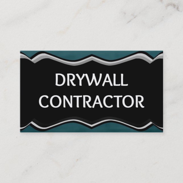 Drywall Contractor Elegant Name Plate Business Card (Front)