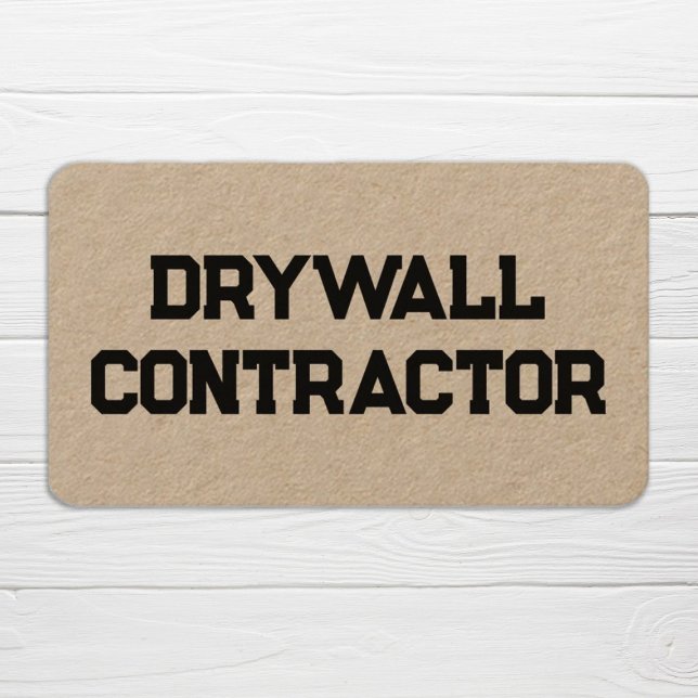 Drywall Contractor Kraft Business Card (Drywall Contractor Photo)