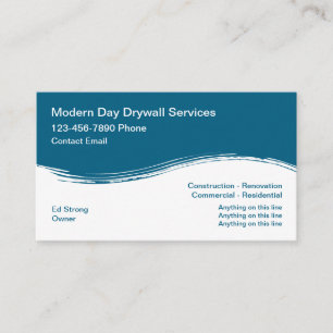Drywall Contractor Modern Business Cards Design