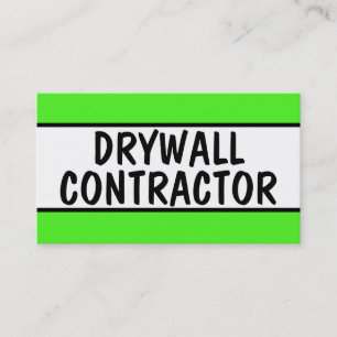 Drywall Contractor Neon Green Business Card