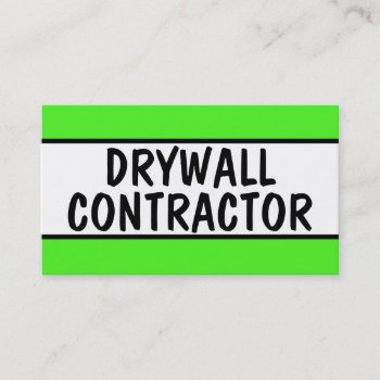 Drywall Contractor Neon Green Business Card by businessCardsRUs at Zazzle