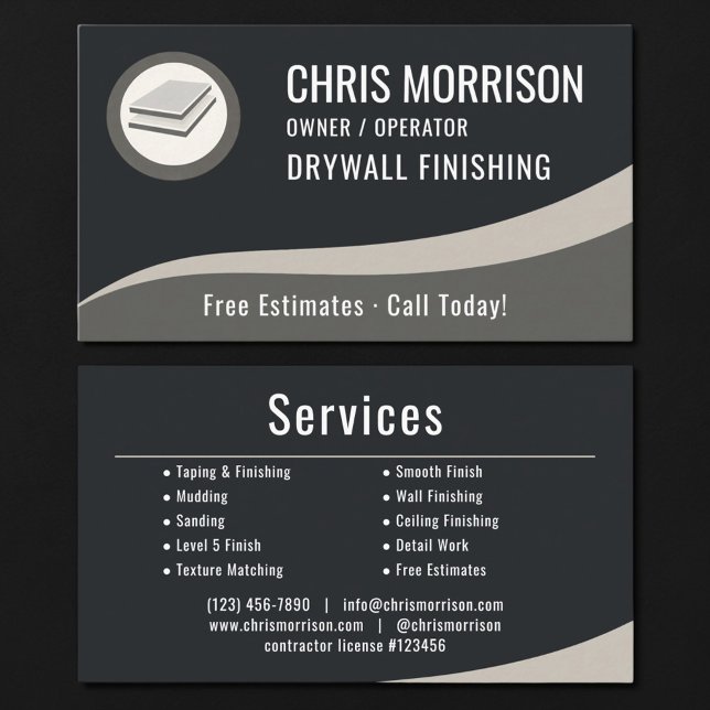 Drywall Finishing Professional Business Card (Creator Uploaded)