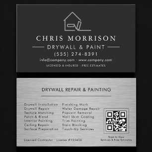 Drywall & Paint Painting QR Code Professional Business Card