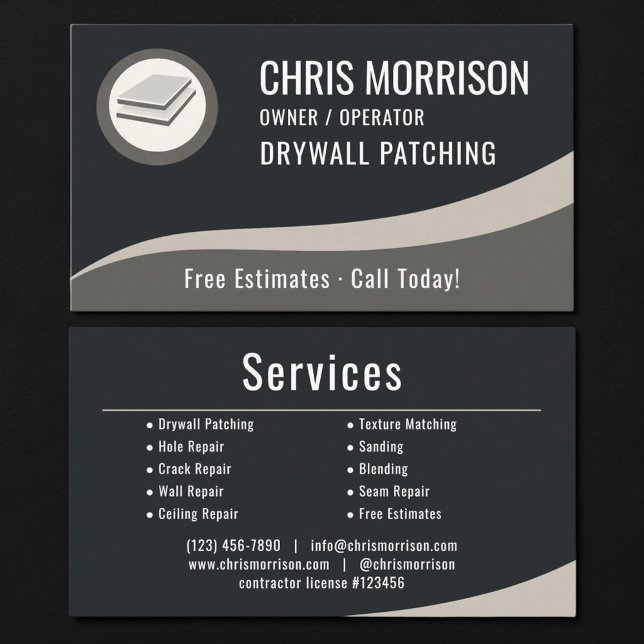 Drywall Patching Professional Business Card (Creator Uploaded)