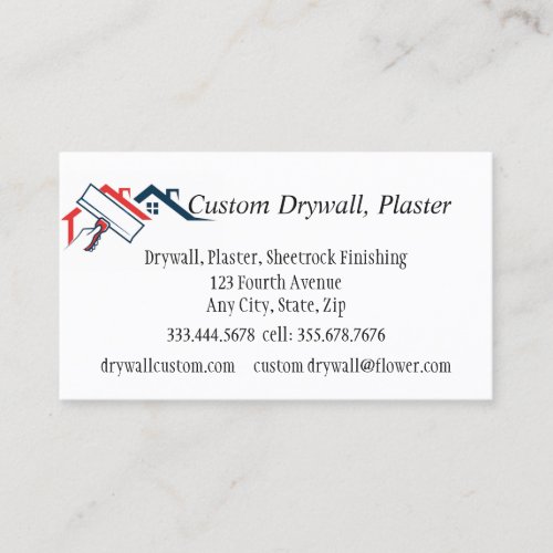 Drywall Plaster Sheetrock Finishing  Business Ca Business Card