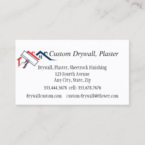 Drywall Plaster Sheetrock Finishing  Business Card