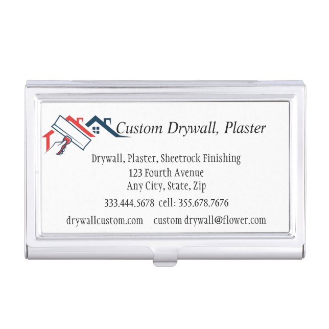 Drywall, Plaster, Sheetrock Finishing   Business Card Case (Front)