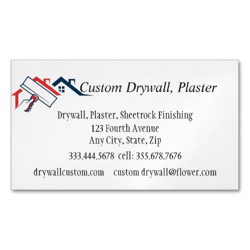 Drywall Plaster Sheetrock Finishing  Business Card Magnet