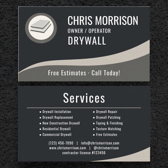Drywall Professional Business Card (Creator Uploaded)
