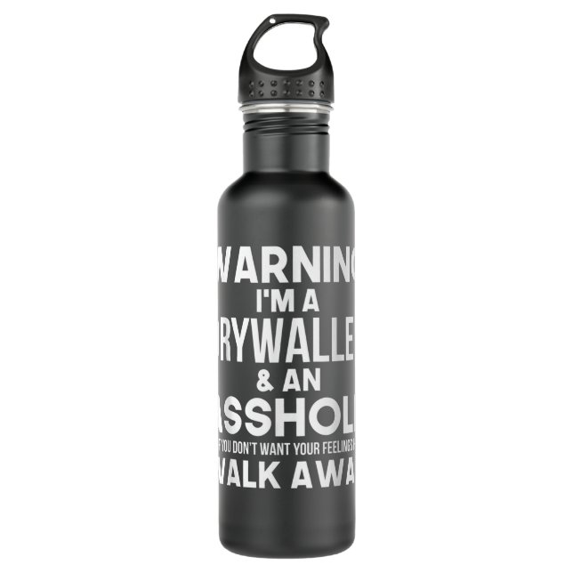 Drywaller Gift Funny Humor Saying Joke Pride Drywa Stainless Steel Water Bottle (Front)