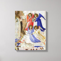 ds 558 f.67v St. Dominic with four musical angels, Canvas Print