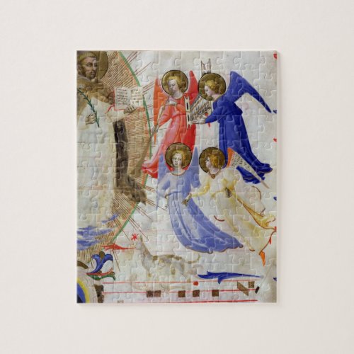 ds 558 f67v St Dominic with four musical angels Jigsaw Puzzle