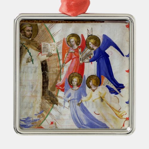 ds 558 f67v St Dominic with four musical angels Metal Ornament