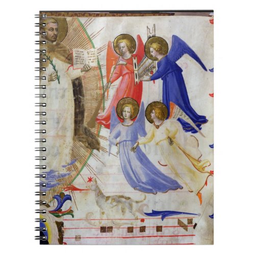 ds 558 f67v St Dominic with four musical angels Notebook