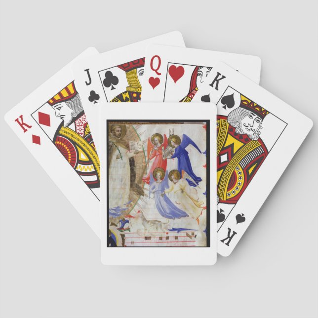 ds 558 f.67v St. Dominic with four musical angels, Poker Cards (Back)