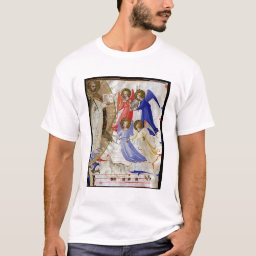 ds 558 f67v St Dominic with four musical angels T_Shirt
