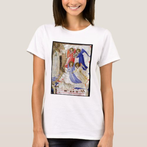 ds 558 f67v St Dominic with four musical angels T_Shirt