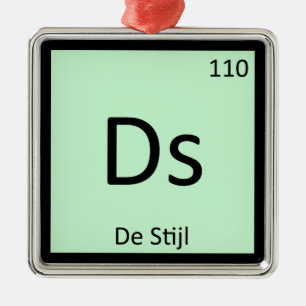 Ds - De Stijl Art Chemistry Periodic Table Symbol Metal Ornament