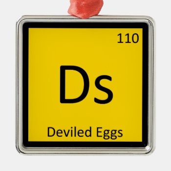 Ds - Deviled Eggs Appetizer Chemistry Symbol Metal Ornament by itselemental at Zazzle