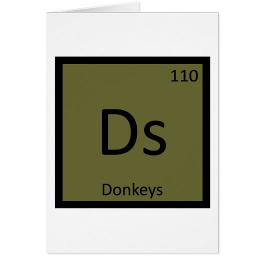 Ds - Donkeys Chemistry Periodic Table Element Cards (Front)