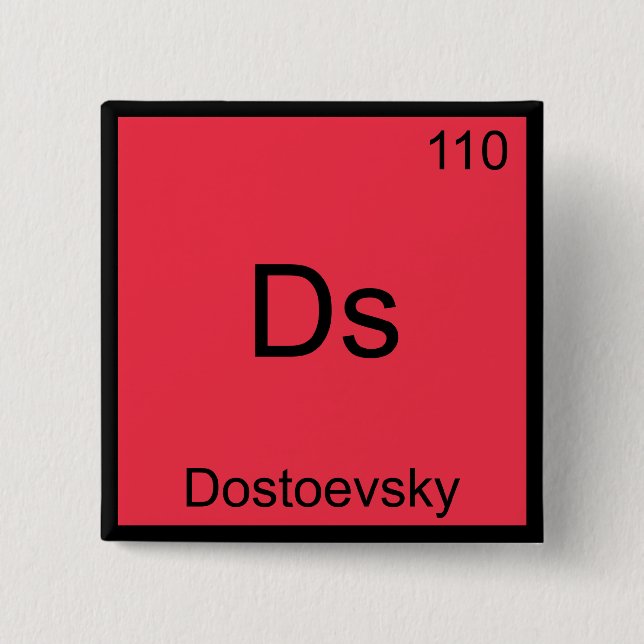 Ds - Dostoevsky Funny Chemistry Element Symbol Tee Button (Front)