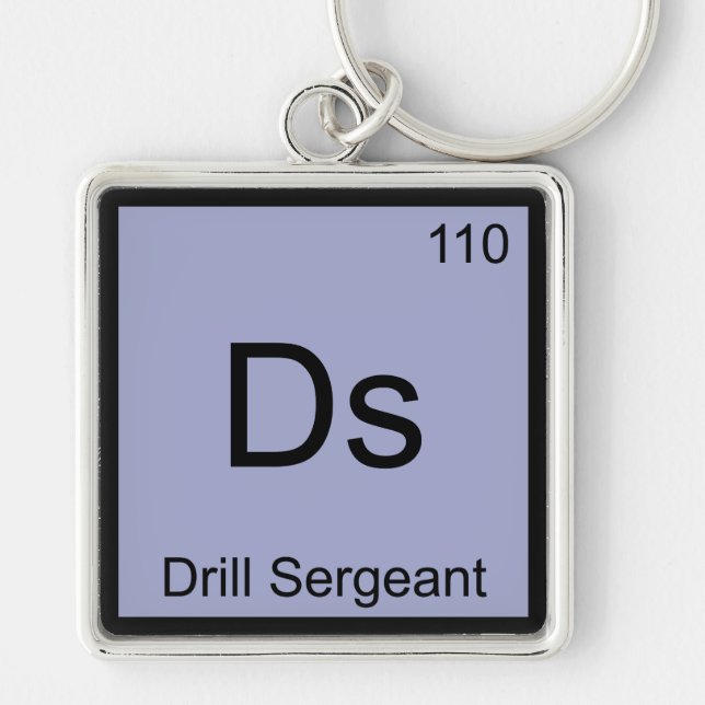Ds - Drill Sergeant Chemistry Element Symbol Tee Keychain (Front)