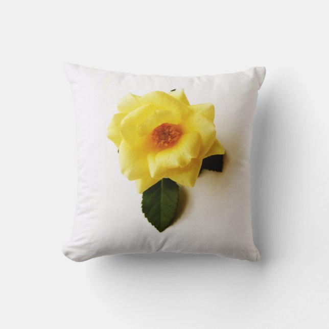DS Yellow Rose or Dandelion tpa Throw Pillow (Front)