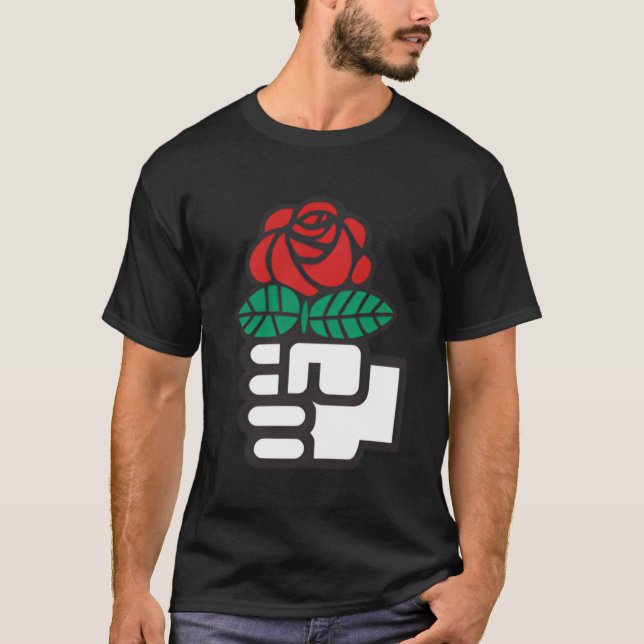 Dsa Democratic Socialists America Flowers T-Shirt (Front)